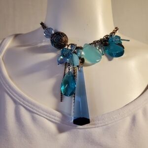 Vintage Glass Pendant‎ Necklace